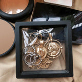 Maxbell 3D Floating Frame Jewelry Storage Box PE Film for Necklace Women Girls 7x7cm