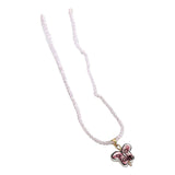 Maxbell Bead Necklace Adjustable with 5.5cm Extension Chain for Party Travel Pink