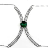 Maxbell Lingerie Chest Chain Jewelry Accessories for Club Summer Women and Girls Green Diamond Silver