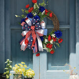 Maxbell Rattan Independence Day Wreath 4TH July Front Door Wall Graduation Garland A