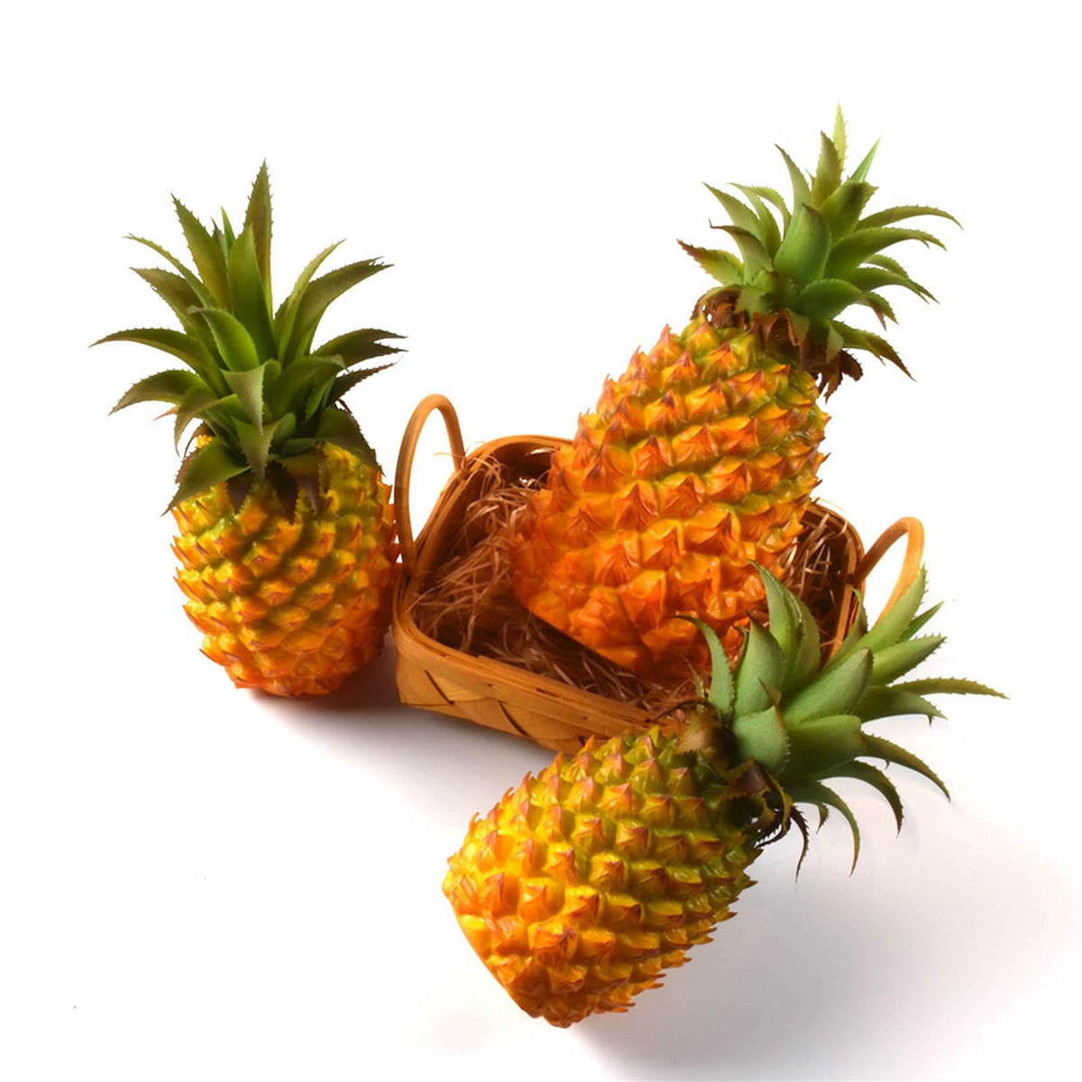 Maxbell Modern Artificial Pineapple Fake Fruit Figurine Plant Decor Yellow  27x12cm