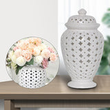 Maxbell Porcelain Ginger Jar Collectable Lattice Modern for Bathroom Home Decoration