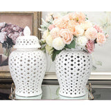 Maxbell Porcelain Ginger Jar Collectable Lattice Modern for Bathroom Home Decoration