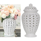 Maxbell Porcelain Ginger Jar Collectable Lattice Modern for Bathroom Home Decoration