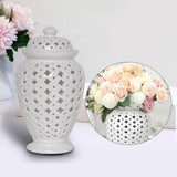 Maxbell Porcelain Ginger Jar Collectable Lattice Modern for Bathroom Home Decoration