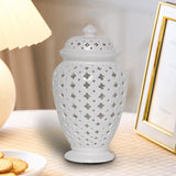 Maxbell Porcelain Ginger Jar Collectable Lattice Modern for Bathroom Home Decoration