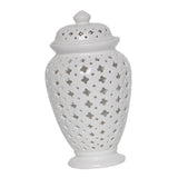 Maxbell Porcelain Ginger Jar Collectable Lattice Modern for Bathroom Home Decoration