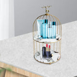 Maxbell Bird Cage Makeup Organizer Lipstick Skincare Product Cosmetic Storage Rack  2 Tier