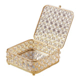 Maxbell Crystal Jewelry Box Organizer Storage Dresser with Cover Bracelets Necklace 12x12x5cm