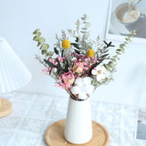 Maxbell Dried Flower Bouquet Eucalyptus Leaves Bunch Home Party Table Decor DIY Gift Rose