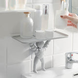 Maxbell Kitchen Bathroom Shower Shelf Rack Organizer Storage Holder Wall Mount gray