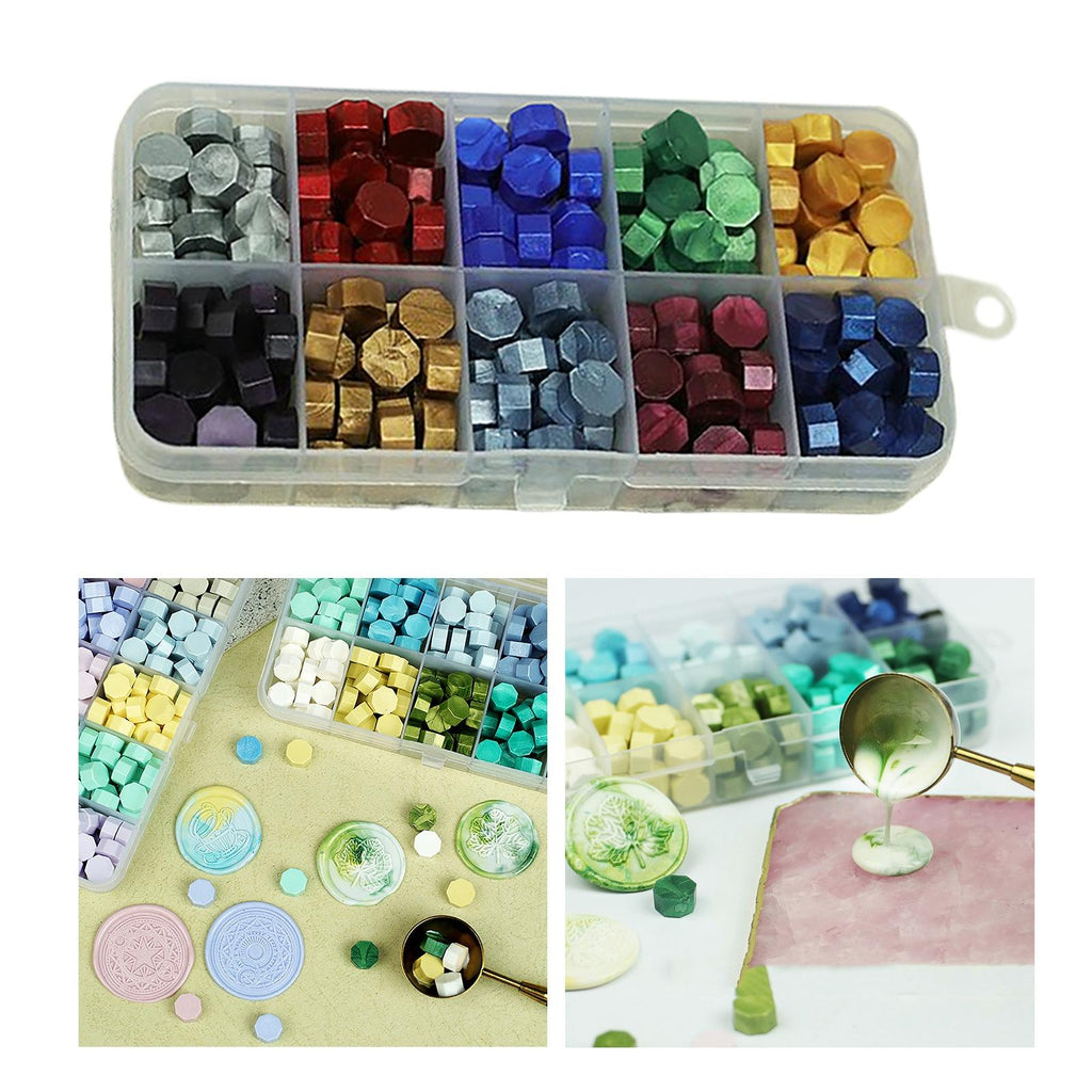 Maxbell 600Pcs Multi Color Wax Seal Beads DIY Sealing Wax Bead for Wine Packages Mixed Colors