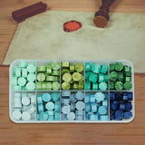 Maxbell 600Pcs Multi Color Wax Seal Beads DIY Sealing Wax Bead for Wine Packages Cyan
