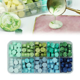 Maxbell 600Pcs Multi Color Wax Seal Beads DIY Sealing Wax Bead for Wine Packages Cyan