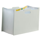 Maxbell A4 File Folder Expanding Accordian File Organizer for Office Light Gray