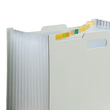 Maxbell A4 File Folder Expanding Accordian File Organizer for Office Light Gray