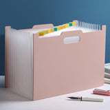 Maxbell A4 File Folder Expanding Accordian File Organizer for Office Light Pink