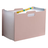 Maxbell A4 File Folder Expanding Accordian File Organizer for Office Light Pink