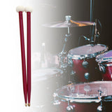 Maxbell 2x Maple Wood Felt Drum Sticks Wood Tip for Acoustic Drums Accessories