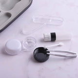 Maxbell Dual Eyeglass Case Contact Lens Box Glasses Container Hard Case Black White