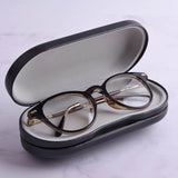 Maxbell Dual Eyeglass Case Contact Lens Box Glasses Container Hard Case Black White