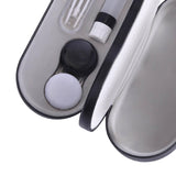 Maxbell Dual Eyeglass Case Contact Lens Box Glasses Container Hard Case Black White