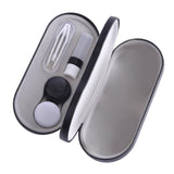 Maxbell Dual Eyeglass Case Contact Lens Box Glasses Container Hard Case Black White