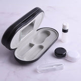 Maxbell Dual Eyeglass Case Contact Lens Box Glasses Container Hard Case Black White