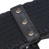 Maxbell Women Charm Waistband Wide Underbust Cosplay Strechy Bow Tie High Waist Black