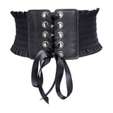 Maxbell Women Charm Waistband Wide Underbust Cosplay Strechy Bow Tie High Waist Black