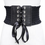 Maxbell Women Charm Waistband Wide Underbust Cosplay Strechy Bow Tie High Waist Black