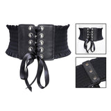 Maxbell Women Charm Waistband Wide Underbust Cosplay Strechy Bow Tie High Waist Black