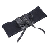 Maxbell Women Charm Waistband Wide Underbust Cosplay Strechy Bow Tie High Waist Black