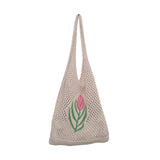 Maxbell Women Knitted Handbag Weaving Beach Girls Large Summer Casual Tote Beige