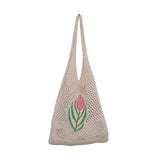 Maxbell Women Knitted Handbag Weaving Beach Girls Large Summer Casual Tote Beige