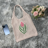 Maxbell Women Knitted Handbag Weaving Beach Girls Large Summer Casual Tote Beige