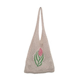 Maxbell Women Knitted Handbag Weaving Beach Girls Large Summer Casual Tote Beige