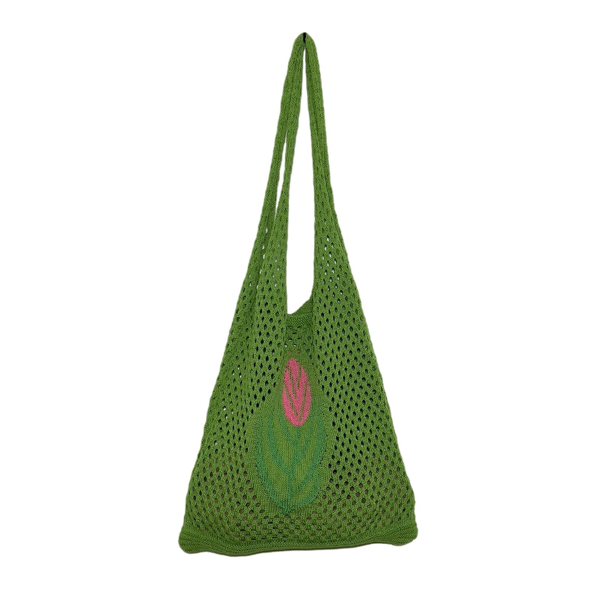 Maxbell Women Knitted Handbag Weaving Beach Girls Large Summer Casual Tote Green