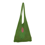 Maxbell Women Knitted Handbag Weaving Beach Girls Large Summer Casual Tote Green