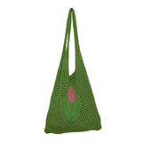 Maxbell Women Knitted Handbag Weaving Beach Girls Large Summer Casual Tote Green