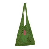 Maxbell Women Knitted Handbag Weaving Beach Girls Large Summer Casual Tote Green