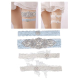 Maxbell 2x Wedding Garters Floral Lace Garter Belt for Women and Girls Holiday Blue