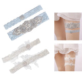 Maxbell 2x Wedding Garters Floral Lace Garter Belt for Women and Girls Holiday Blue