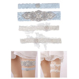 Maxbell 2x Wedding Garters Floral Lace Garter Belt for Women and Girls Holiday Blue