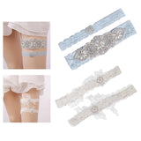 Maxbell 2x Wedding Garters Floral Lace Garter Belt for Women and Girls Holiday Blue