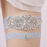 Maxbell 2x Wedding Garters Floral Lace Garter Belt for Women and Girls Holiday Blue