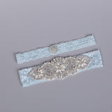 Maxbell 2x Wedding Garters Floral Lace Garter Belt for Women and Girls Holiday Blue