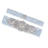 Maxbell 2x Wedding Garters Floral Lace Garter Belt for Women and Girls Holiday Blue