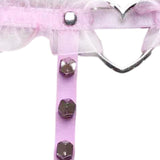 Maxbell Punk Leg Rings Garters Leather Rivets Thigh Party Harness Garter Belts Pink