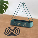 Maxbell Wrought Iron Mosquito Coil Holder Incense Holders for Living Room Garden Triangle Green